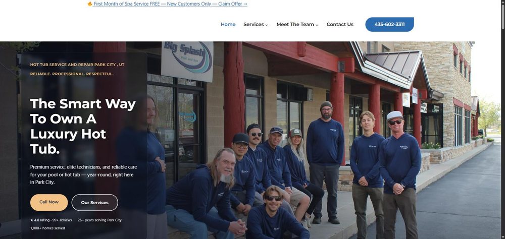 Big Splash Pool and Spa website